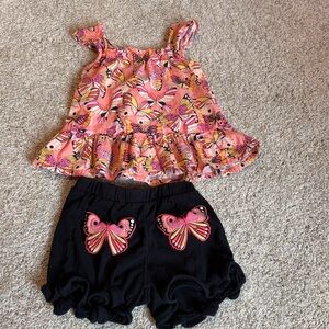 Gymboree Pink and Black Butterfly Outfit